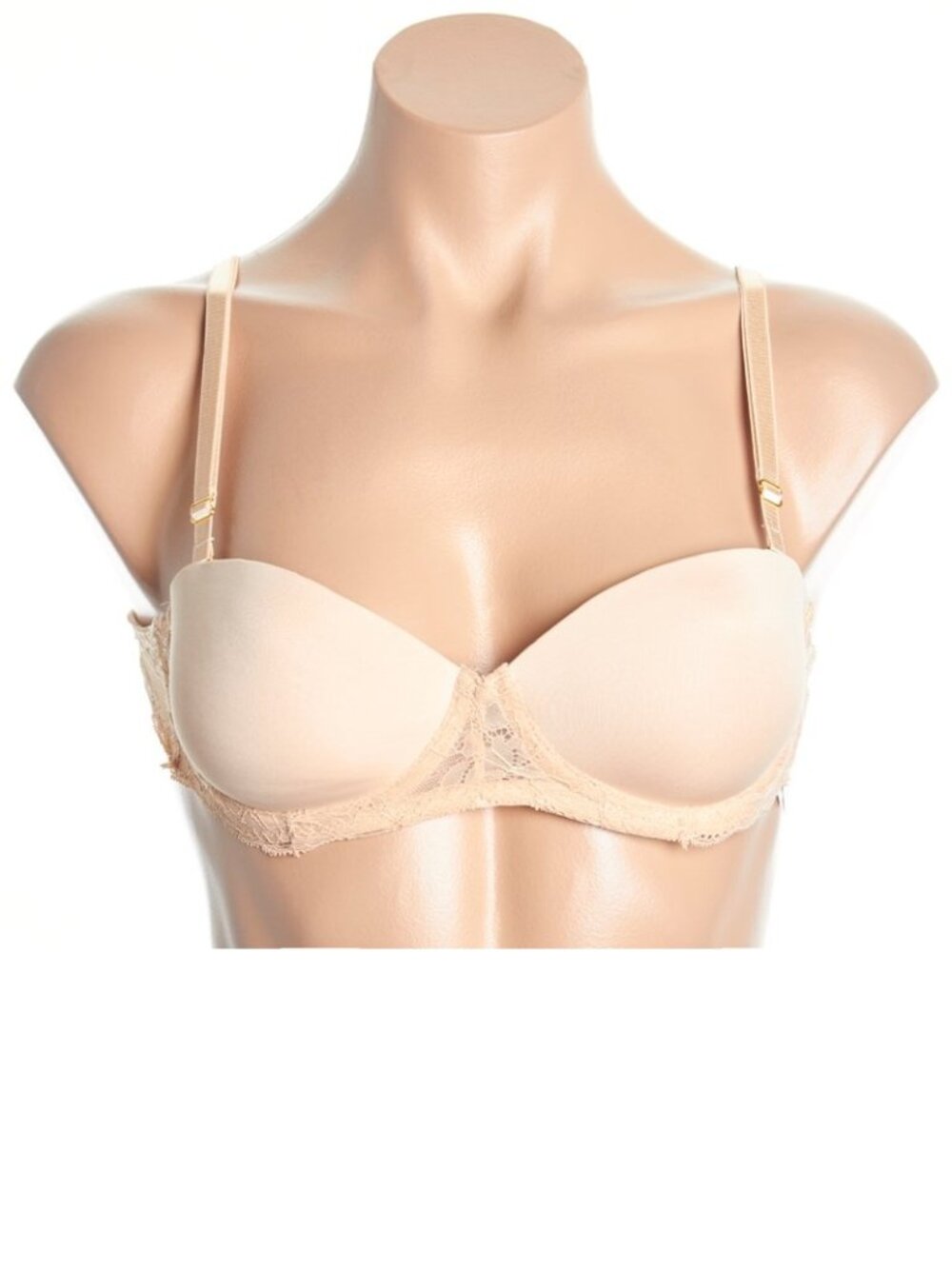 Rene Rofe Convertible Lace Push-Up Bra, Beige, 34A